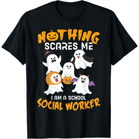 Im School Social Worker Halloween Costume Cute Scary Ghost T-Shirt