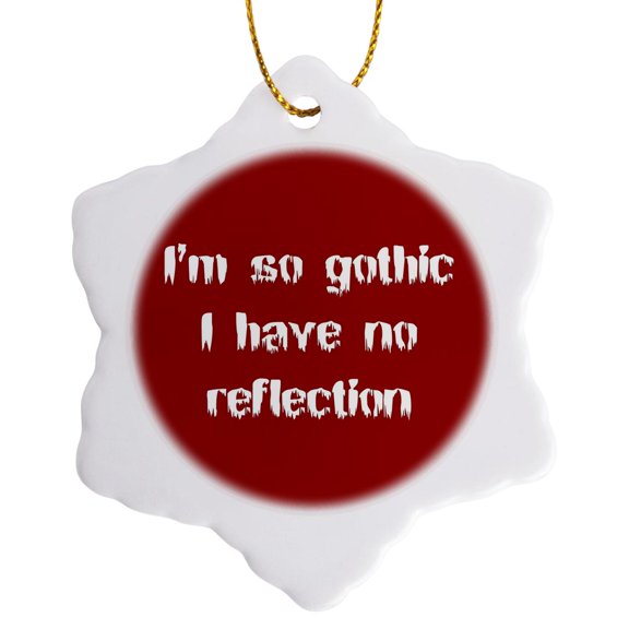 3drose, Im So Gothic, 3 inch Snowflake Porcelain Ornament