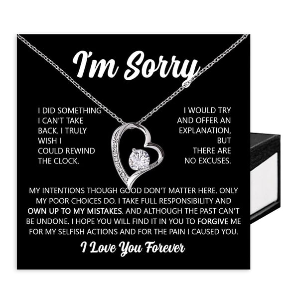 Im Sorry Necklace, Girlfriend, Presents For Girlfriend, Necklace Ideas For Wife, Im Sorry Necklace For Women Romantic Jewelry For Her Anniversary #1 #1938, White Forever Love Necklace