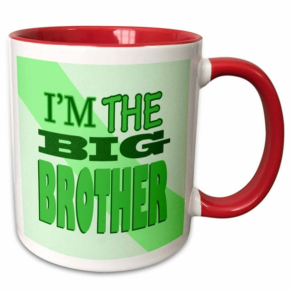 3drose, Im the Big Brother Green, 15oz Two-tone Red Mug