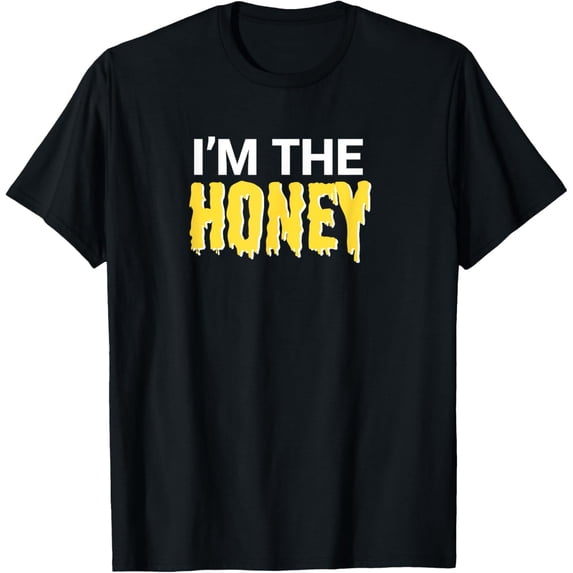 Im The Honey Funny Yellow and White Text Graphic Black T shirt Unisex Tee