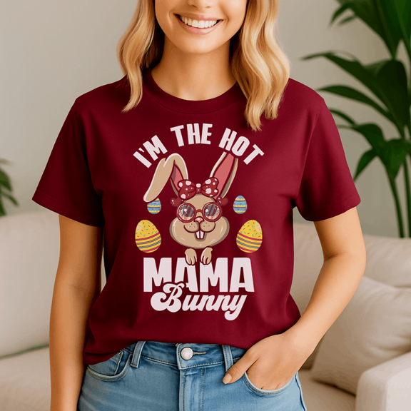 Im The Hot Mama Bunny Matching Family Easter Party Shirt , He is Rizzin,Easter Day Shirt, Happy Easter Day, Bunny Cute Tee,Jesus Easter Tshirt