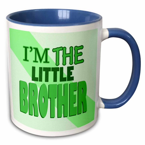 3drose, Im the Little Brother Green, 15oz Two-tone Blue Mug