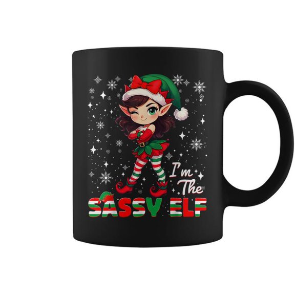 Im The Sassy Elf Cute Snowflake Christmas Xmas Girl Women Coffee Mugs