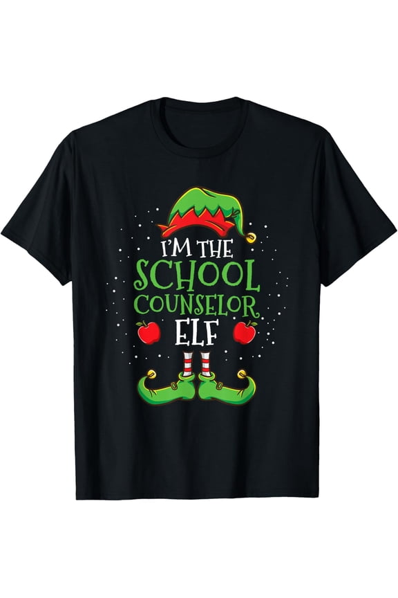 Im The School Counselor Elf Christmas Adult T-shirt
