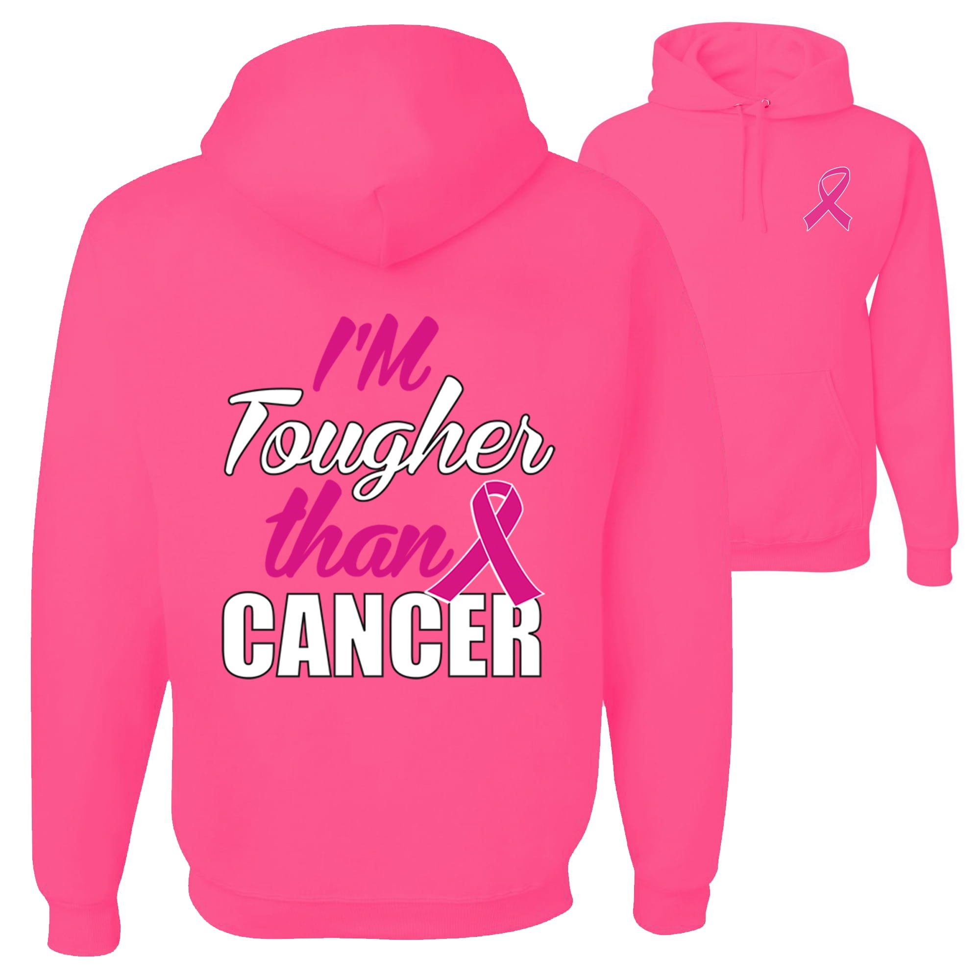 Im Tougher Than Cancer Breast Cancer Awareness FRONT&BACK Mens Hoodies