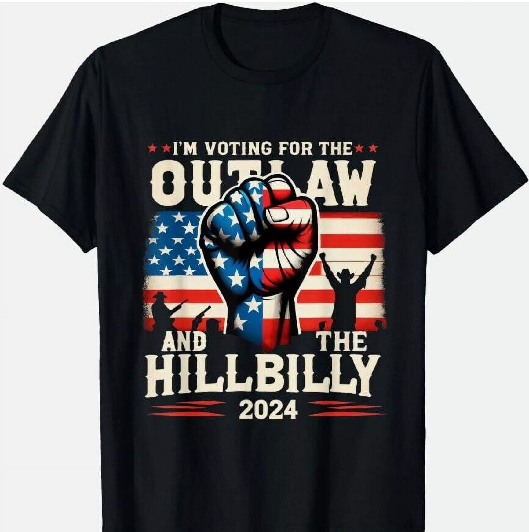 Im Voting For the Outlaw and the Hillbilly 2024 US Flag TShirt