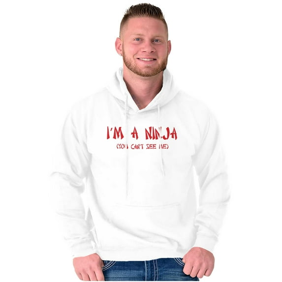 Im a Ninja You Cant See Me Fighter Hoodie Hooded Sweatshirt Men Brisco Brands M