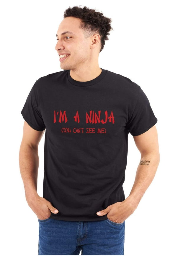 Im a Ninja You Cant See Me Fighter Men's Graphic T Shirt Tees Brisco Brands L