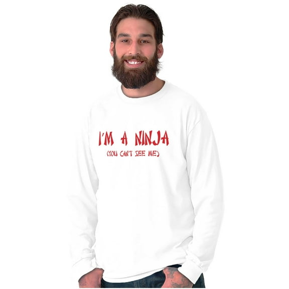 Im a Ninja You Cant See Me Fighter Men's Long Sleeve Tee T Shirt Brisco Brands S