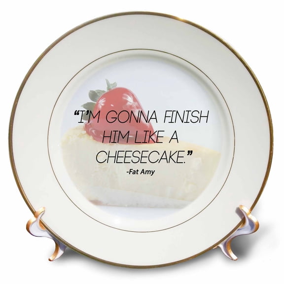 3dRose, Im gonna finish you like a cheesecake., quote, 8 inch Porcelain Plate