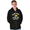 thumbnail image 1 of Im into Fitness Taco In My Mouth Gym Unisex Fleece Graphic Zip Up Hoodie Brisco Brands 2X, 1 of 5