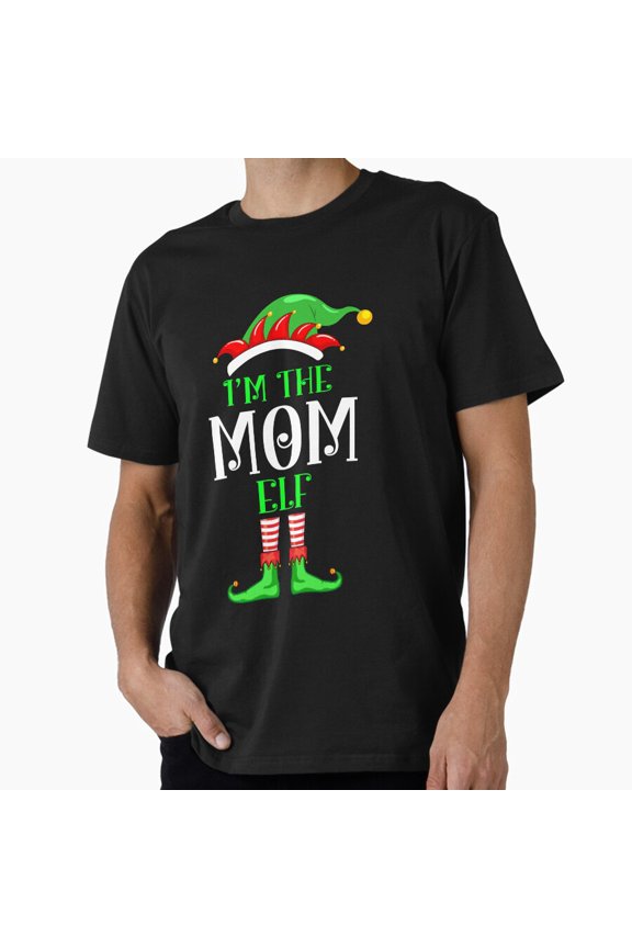 Im the Mom Elf Family Matching Festive Holiday Graphic Tee Shirt,for men & women up to 5XL