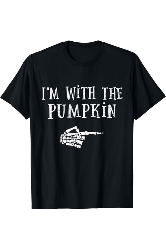 Im with pumpkin matching partner couple costume halloween T-Shirt