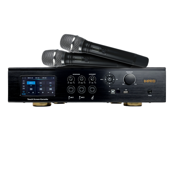 ImPro MA-8 Pro 1800W 5-in-1 Karaoke Amplifier: Mixer, Equalizer, Feedback Reducer, and 2 Wireless Mics - Premium Sound for Ultimate Singing Experience