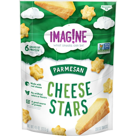 Imag!ne Parmesan Cheese Stars, 4.5 oz Bag
