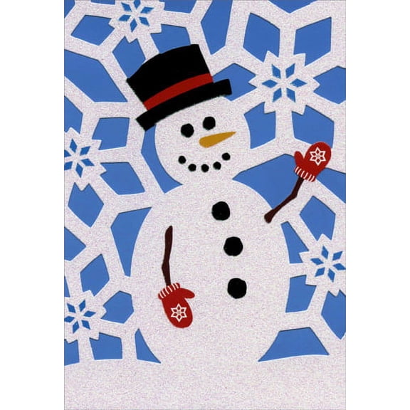 Image Arts Die Cut Snowman Christmas Card