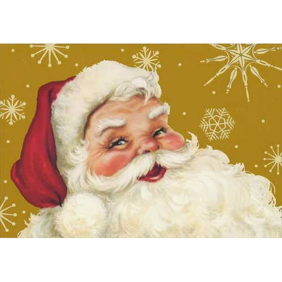 Image Arts Santa on Gold Christmas Card (1 card/1 envelope)