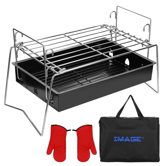 Image Camping Grill, Grills for Camping Folding & Lightweight Steel Mesh Barbecue Grill Tool, Portable Camping Grill for Outdoor Camping, Cooking, Hiking, Tailgating, Backpacking & Party