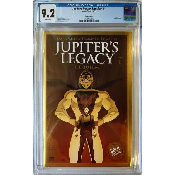 Image Comics Jupiters Legacy Requiem CGC 9.2 Graded Comic Book #1 (John Cassaday Gold Foil Variant Cover)