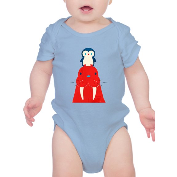 Image Conscious A Seal And A Penguin Bodysuit Infant -Jay Fleck Designs, Unisex Regular Fit