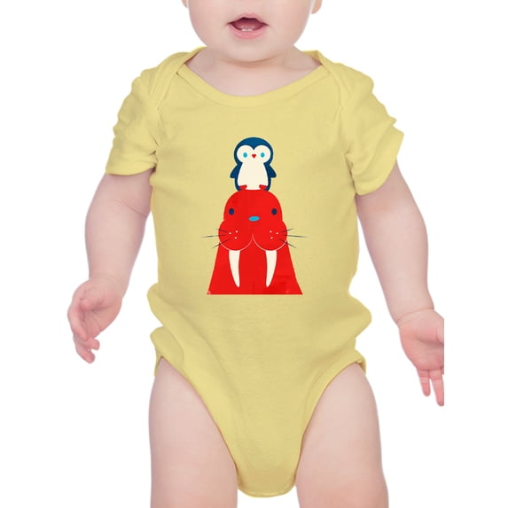 Image Conscious A Seal And A Penguin Bodysuit Infant -Jay Fleck Designs, Unisex Regular Fit