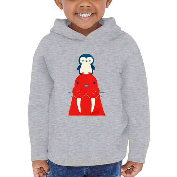 Image Conscious A Seal And A Penguin Hoodie Toddler -Jay Fleck Designs, Unisex Casual Fit