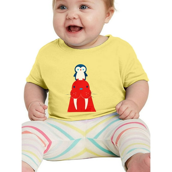 Image Conscious A Seal And A Penguin T-Shirt Infant -Jay Fleck Designs, Unisex Regular Fit