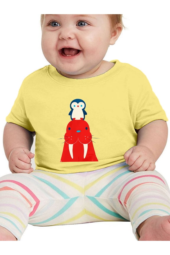 A Seal And A Penguin T-Shirt Infant -Jay Fleck Designs, Unisex Regular Fit