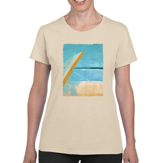 Image Conscious Beach Umbrella T-Shirt Womens -Porter Hastings Designs, Female Regular Fit