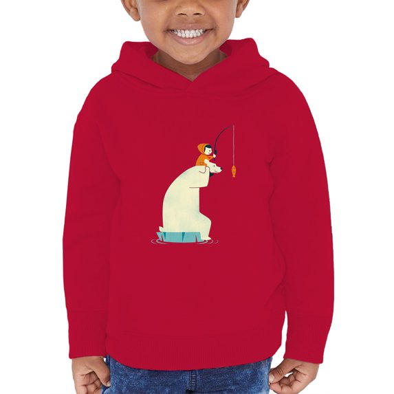 Image Conscious Bear And Man Fishing Hoodie Toddler -Jay Fleck Designs, Unisex 2 Toddler