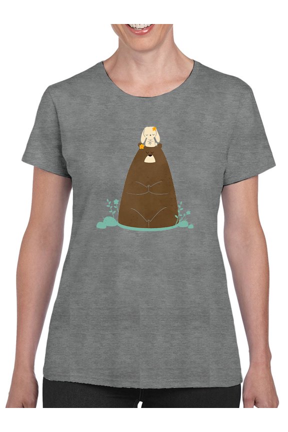 Bear And Penguin In Zen T-Shirt Womens -Jay Fleck Designs, Female Regular Fit