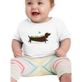 thumbnail image 1 of Image Conscious Birds On A Dachsund T-Shirt Infant -Jay Fleck Designs, Unisex Regular Fit, 1 of 4