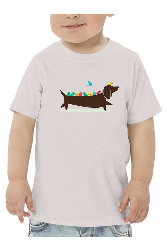 Birds On A Dachsund T-Shirt Toddler -Jay Fleck Designs, Unisex Regular Fit