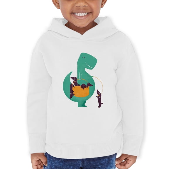 Image Conscious Dinosaur With Puppies Hoodie Toddler -Jay Fleck Designs, Unisex 2 Toddler