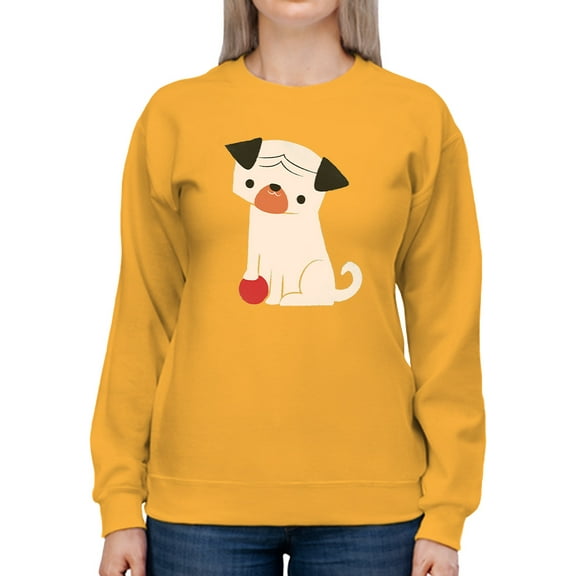 Image Conscious Dog With A Ball Sweatshirt Women -Jay Fleck Designs, Female Large