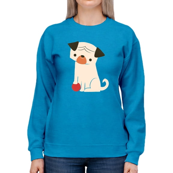 Image Conscious Dog With A Ball Sweatshirt Women -Jay Fleck Designs, Female Small