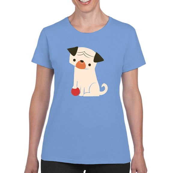 Image Conscious Dog With A Ball T-Shirt Women -Jay Fleck Designs, Female Small