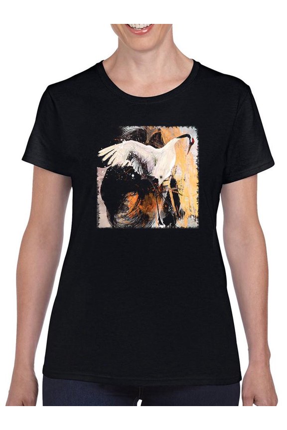 Elegant Birds T-Shirt Womens -Porter Hastings Designs, Female Regular Fit
