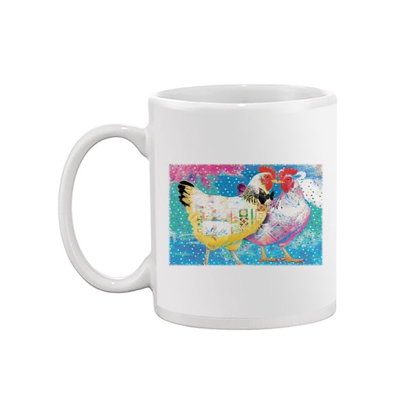 Image Conscious Elegant Chickens Mug - Porter Hastings Designs, 15 fl oz Ceramic Mug