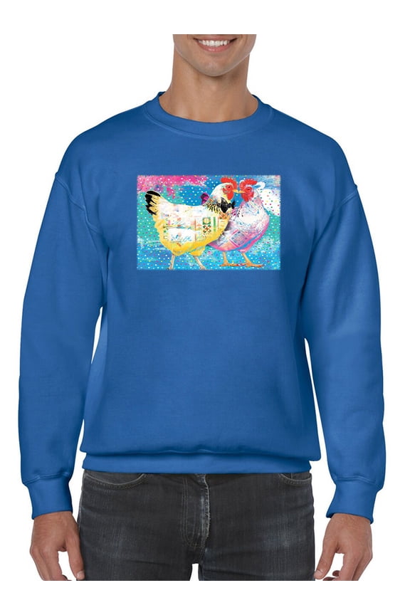 Elegant Chickens Sweatshirt Mens -Porter Hastings Designs, Male 4X-Large