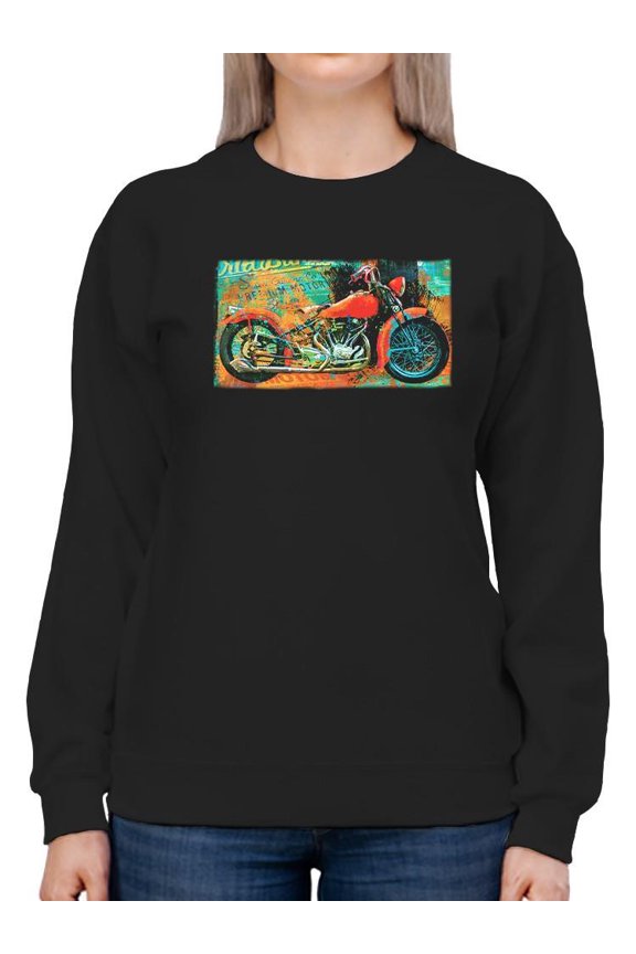 Elegant Motorcycle Sweatshirt Women's -Image Conscious Designs