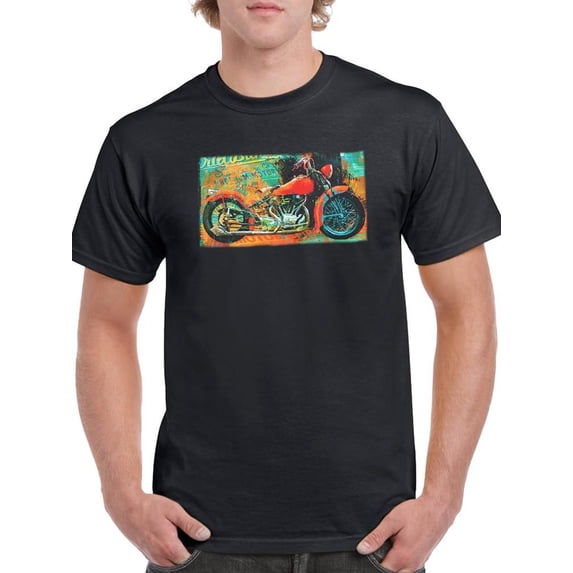 Image Conscious Elegant Motorcycle T-Shirt Mens -Porter Hastings Designs, Male Regular Fit