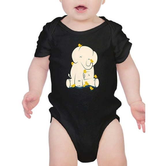 Image Conscious Elephant With Birds Bodysuit Infant -Jay Fleck Designs, Unisex 6 Months