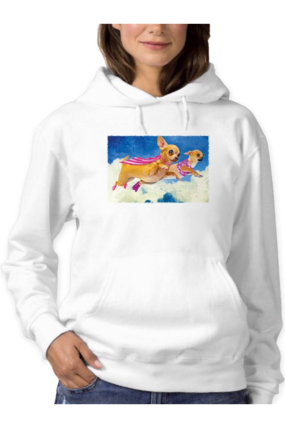 Flying Chihuahuas Hoodie Womens -Porter Hastings Designs, Female Medium