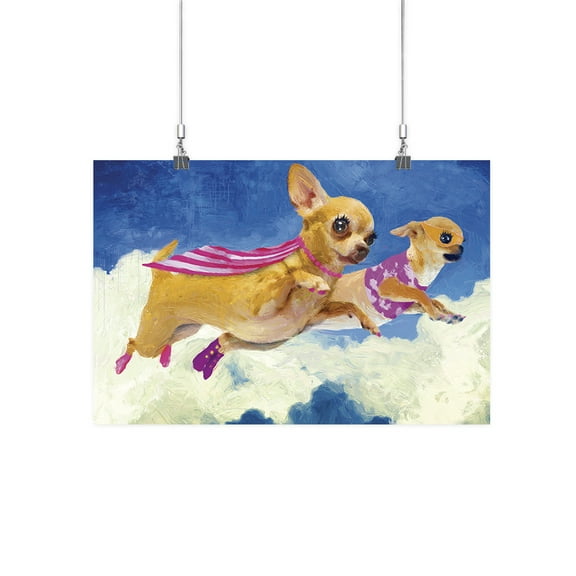 Image Conscious Flying Chihuahuas Poster - Porter Hastings Designs, Poster Print 17 x 25.5 in