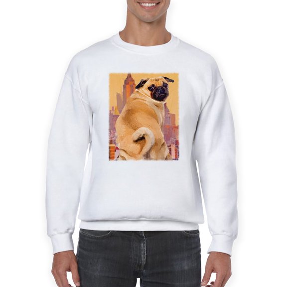Image Conscious Funny Pug Sweatshirt Mens -Porter Hastings Designs, Male 4X-Large
