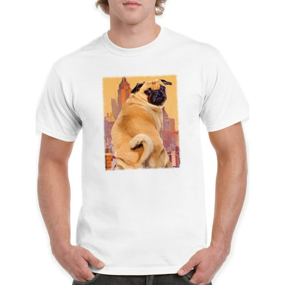 Image Conscious Funny Pug T-Shirt Mens -Porter Hastings Designs, Male Large