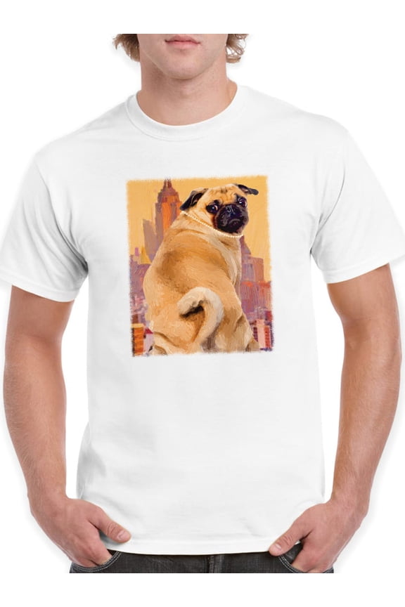 Funny Pug T-Shirt Mens -Porter Hastings Designs, Male Medium
