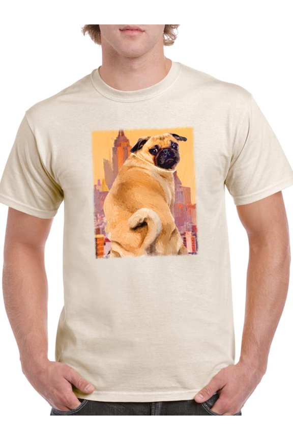 Funny Pug T-Shirt Mens -Porter Hastings Designs, Male Small